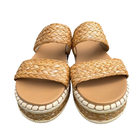 MIA Tan Woven Platform Sandals - Picture 5 of 9